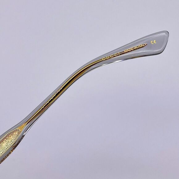 BRAND NEW GUCCI GG0184O 005 Grey/Grey Transparent Unisex Eyeglasses - Picture 6 of 12